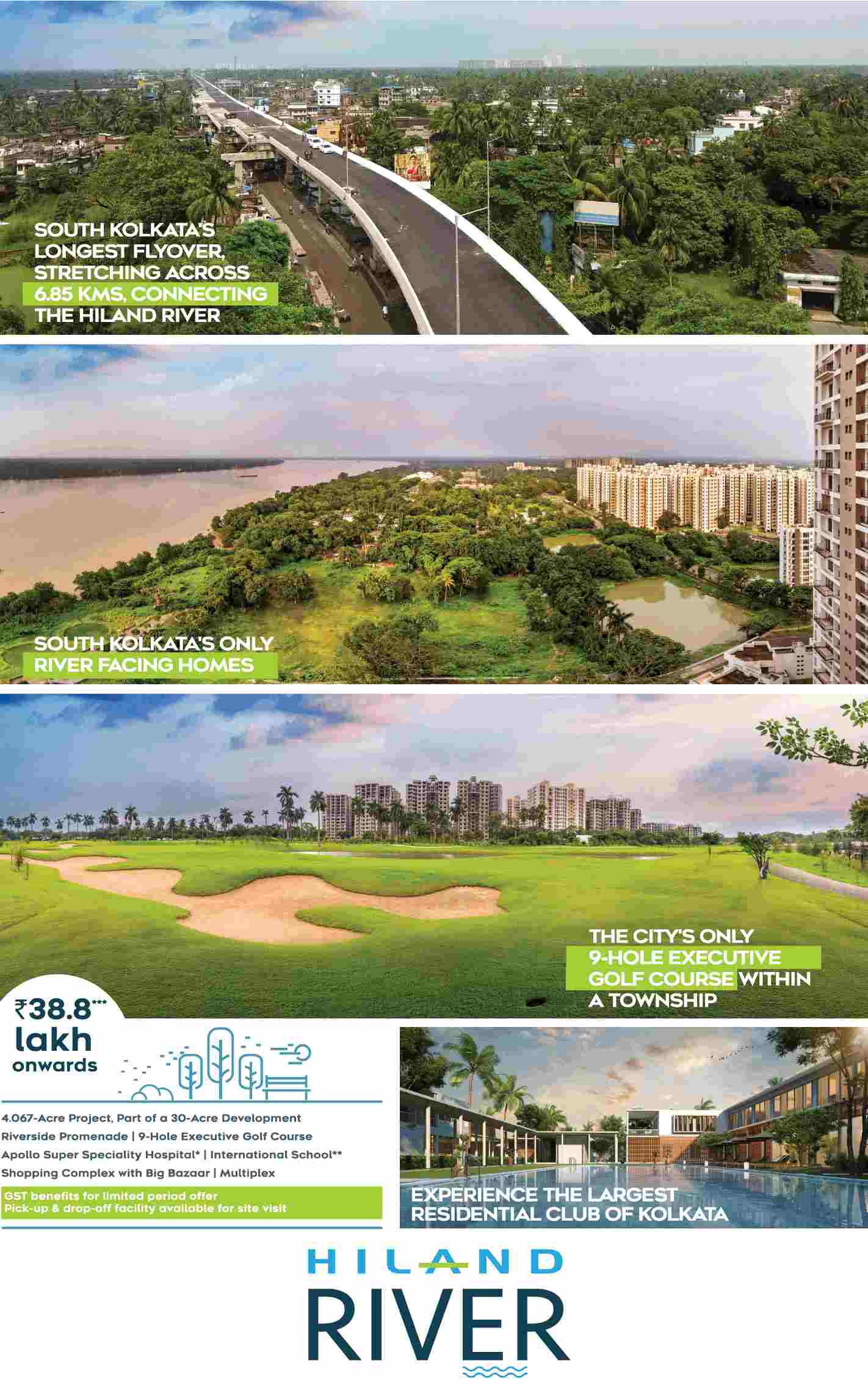 Book your riverside residence @ Rs 38.8 lakhs at Hiland River in Kolkata Update